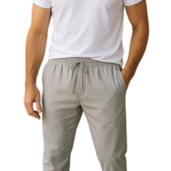 Abercrombie & Fitch Men’s Linen Blend Leisure Relaxed Fit Pants Grey XL *As Is* - Picture 1 of 14